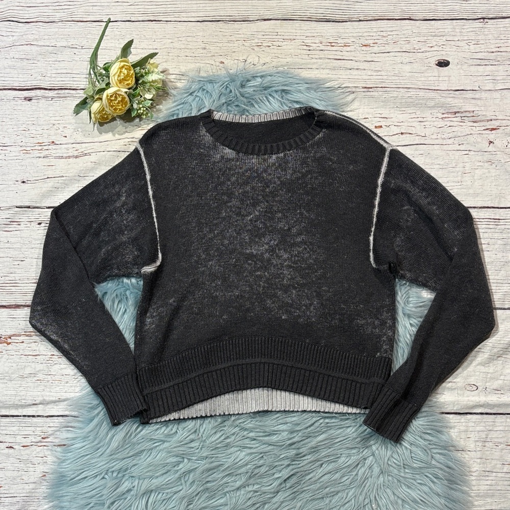 Lululemon Hazy Day Sweater Black Alpine White Cashmere Blend Sz S